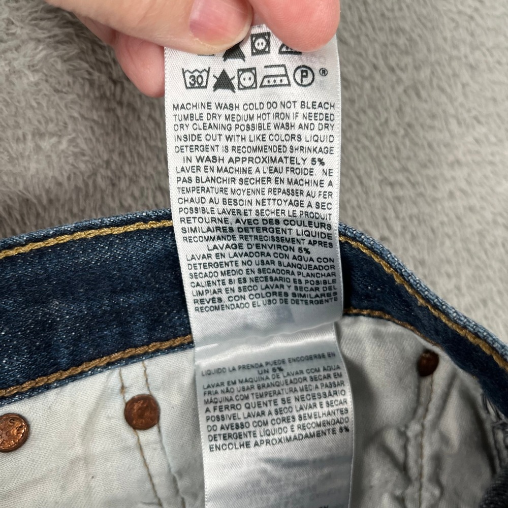 Levi Strauss 501 Mens Dark Wash Button Fly Straight Leg Jeans W38 L32 - Picture 5 of 10